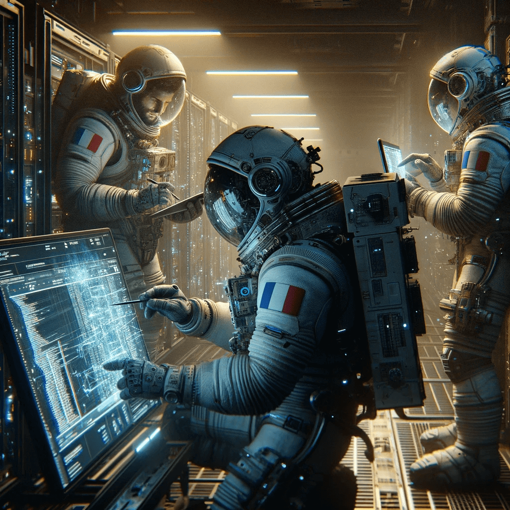 Astral DEV - Astronautes qui réalisent une maintenance de site internet.